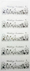 SILVER WEDDING 10 INVITATION TIP-ONS. GB4208SILVER